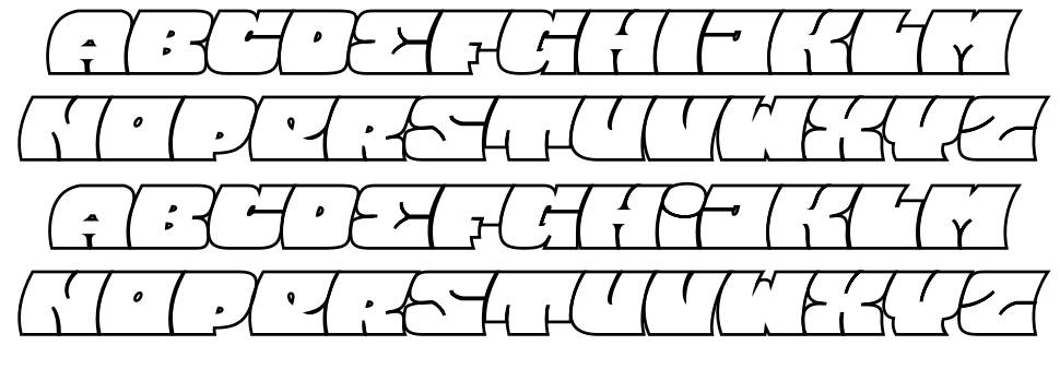 Barred Outline font specimens