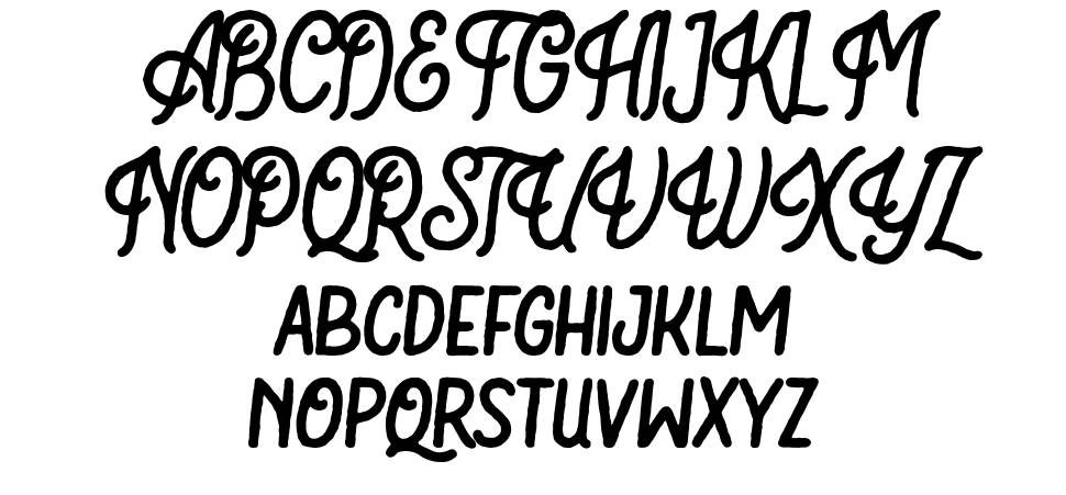 Bartond Typeface fuente Especímenes