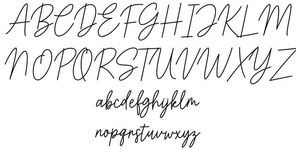 Bastony Signature font specimens