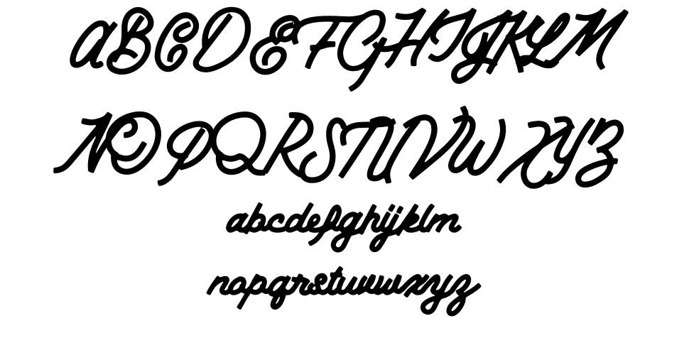 Batavia Script Clean 字形 标本