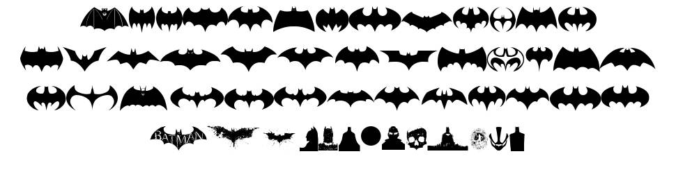 Batman Evolution Logo písmo Exempláře