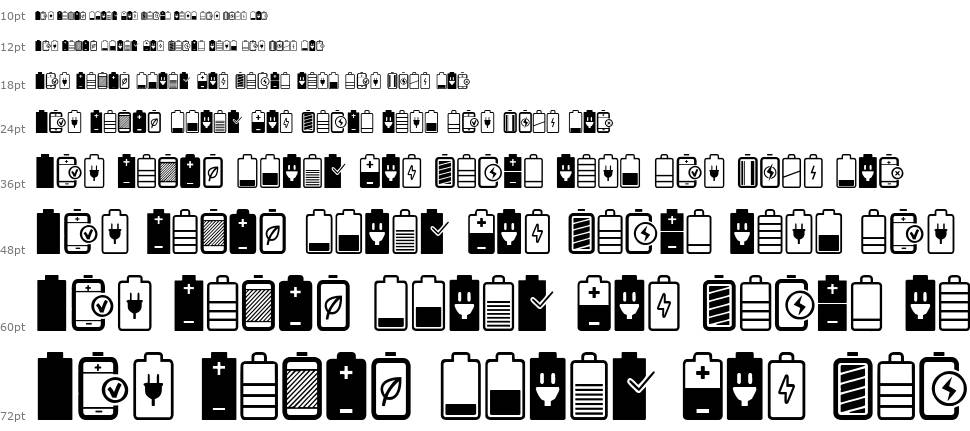 Battery Icons font Waterfall