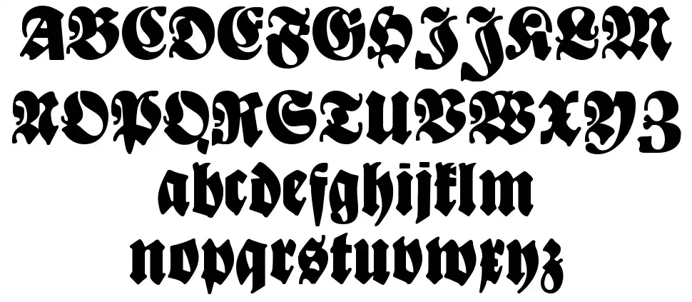 Bayreuthfont specimens