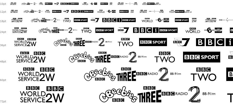 BBC logos schriftart Wasserfall