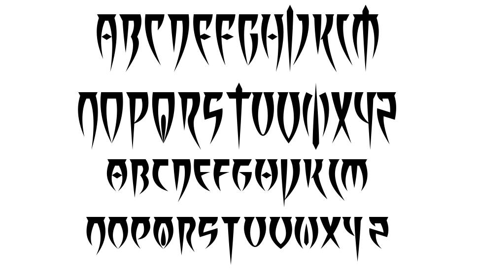 Beast of Rage font specimens