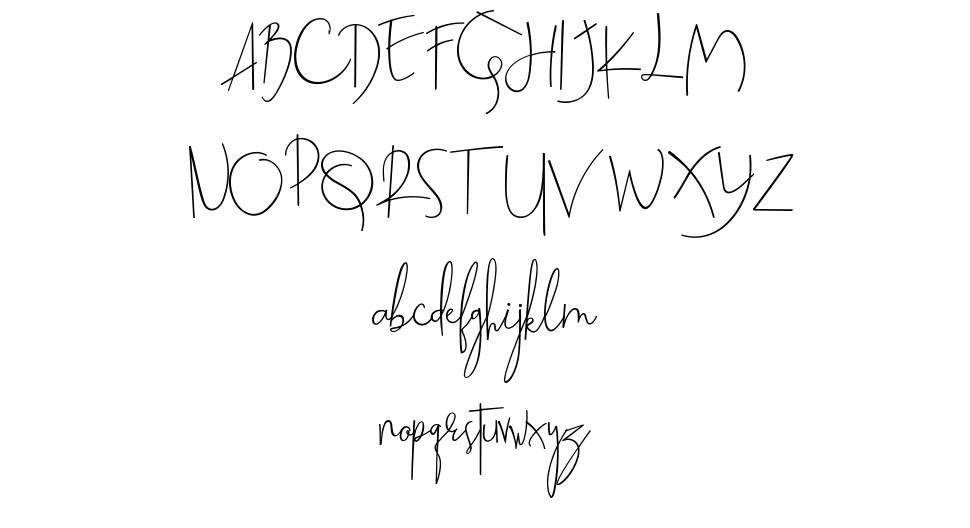 Beatrix Signature font specimens