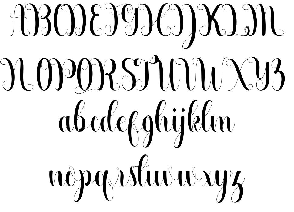 Beautiful Calligraphy font specimens