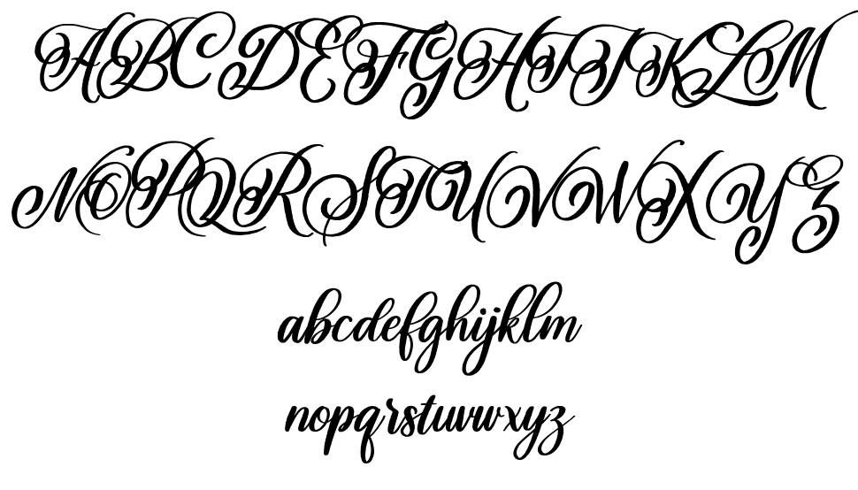 Beautiful Lovina font specimens