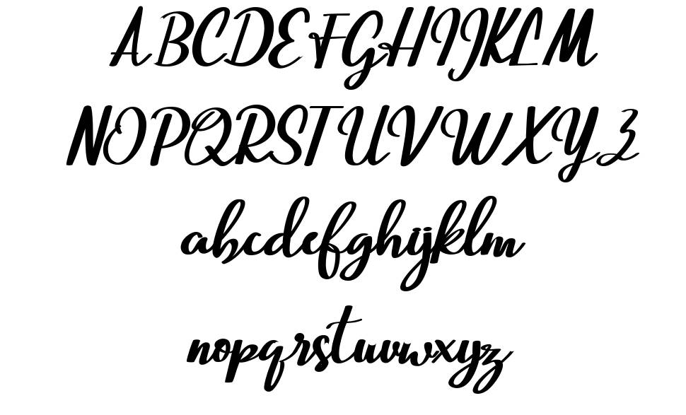 Beautiful Script font specimens