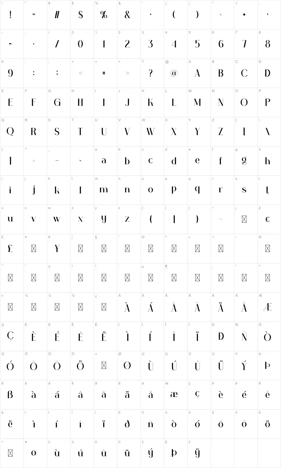 Beautify Map Beautifyfont character map