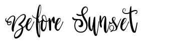 Before Sunset font