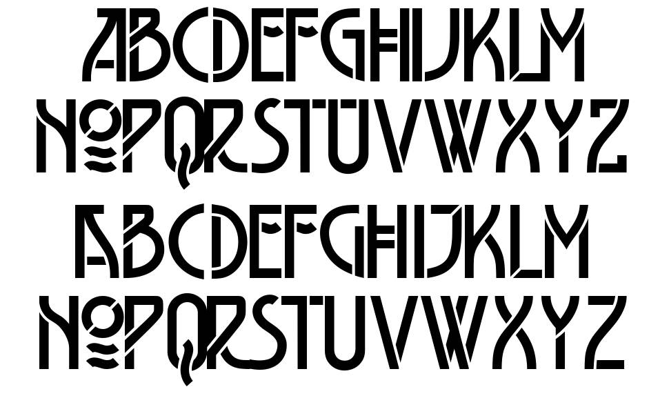 Belladona Stencil font specimens