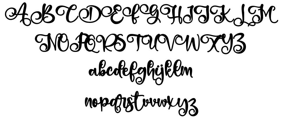 Bellissa font specimens