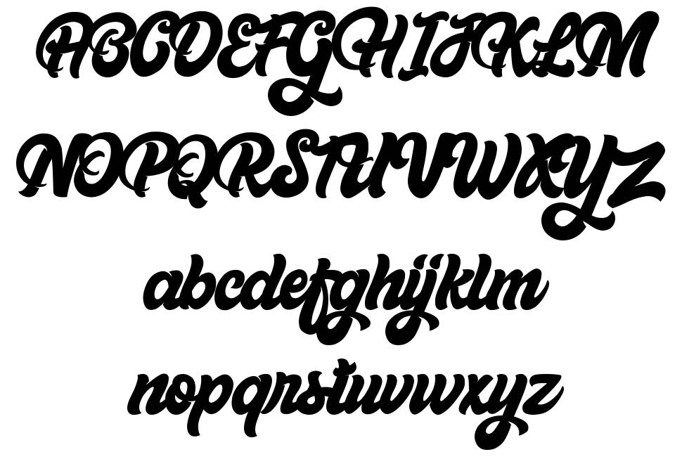 Bellynice font specimens