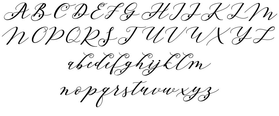 Beloved Script font specimens
