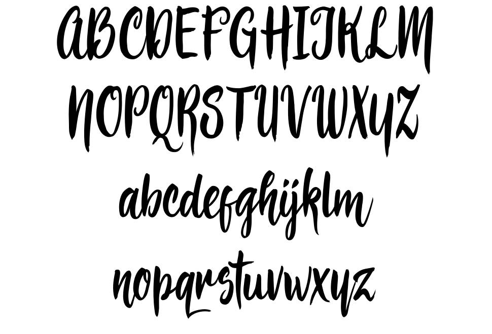 Bemboza Script font specimens