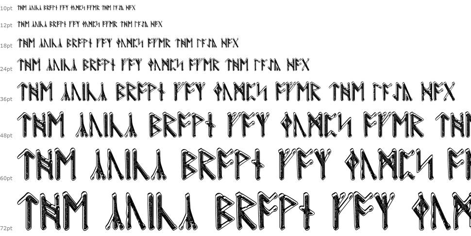 Beowulf Runic font Waterfall