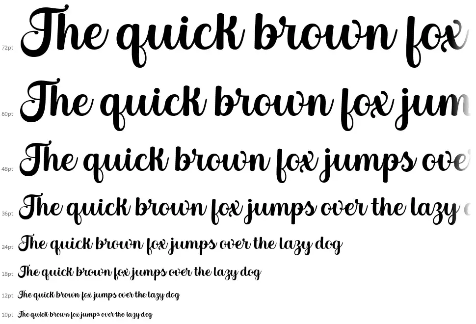 Bertha Script font Waterfall