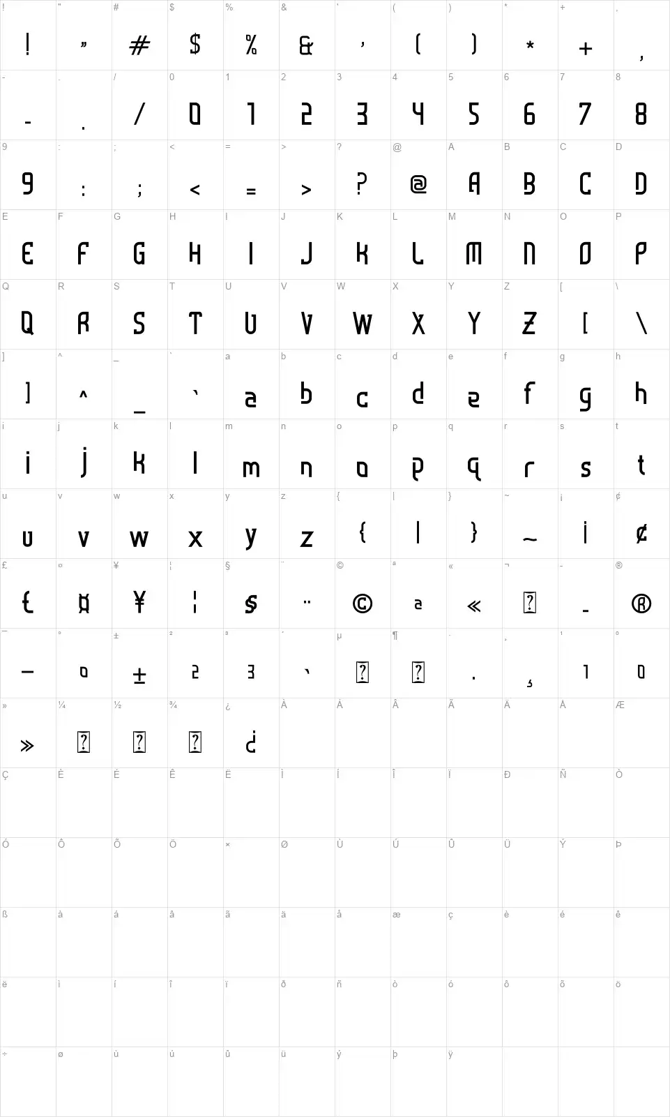 Best Accuratefont character map