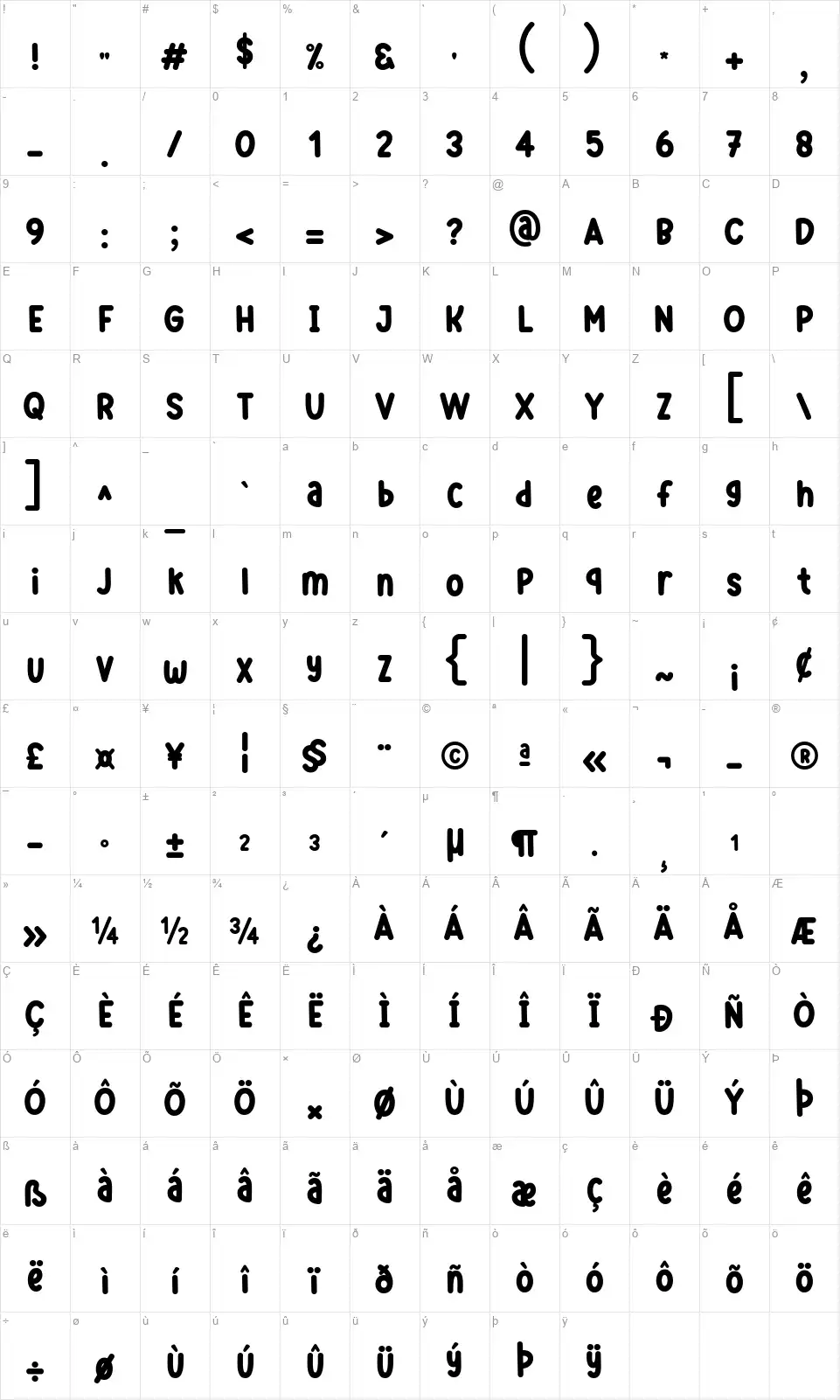 Best School Dingbatfont character map