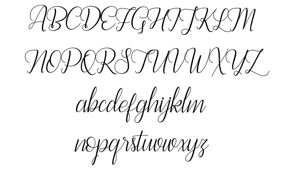 Bestilla Script font specimens
