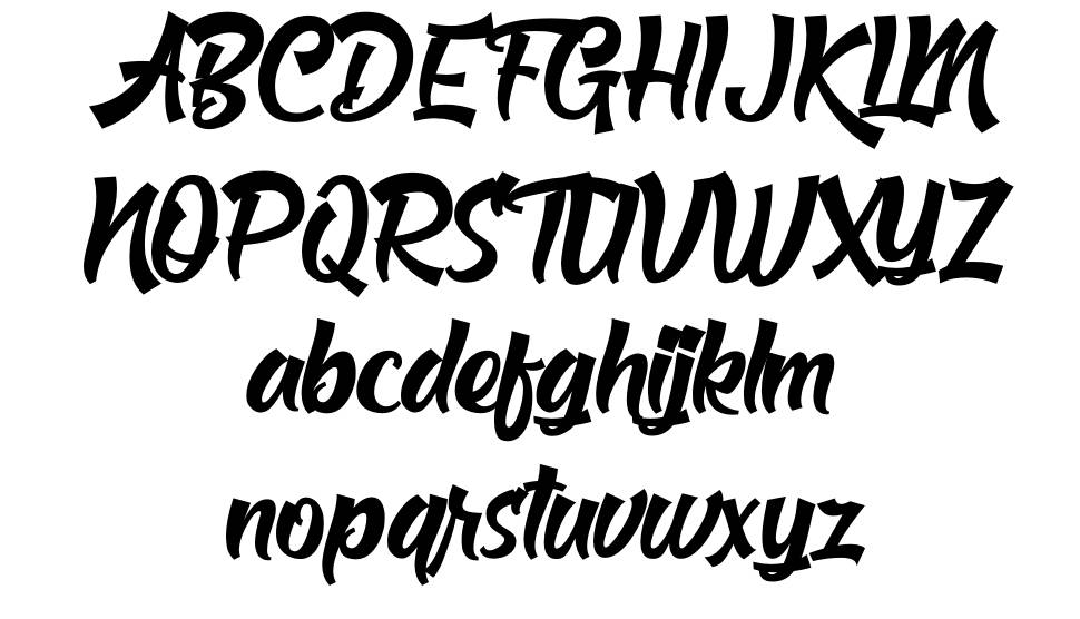 Bigroads Script font specimens
