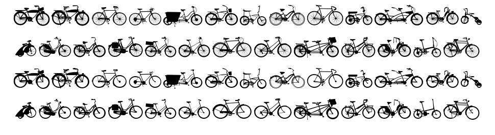Bikes font specimens