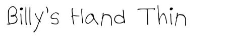 Billy's Hand Thin schriftart