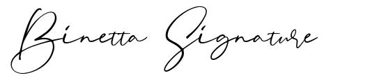 Binetta Signature 字形