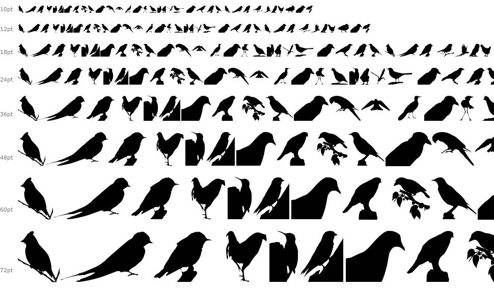 Birds TFB font Şelale