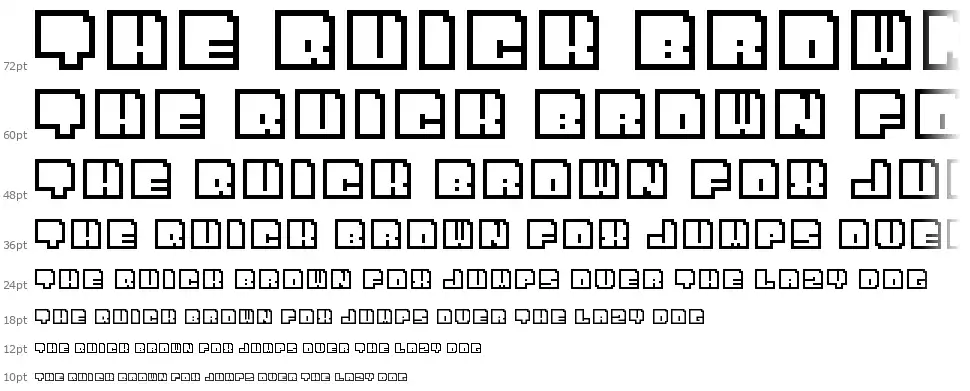 Bit Outlinefont waterfall