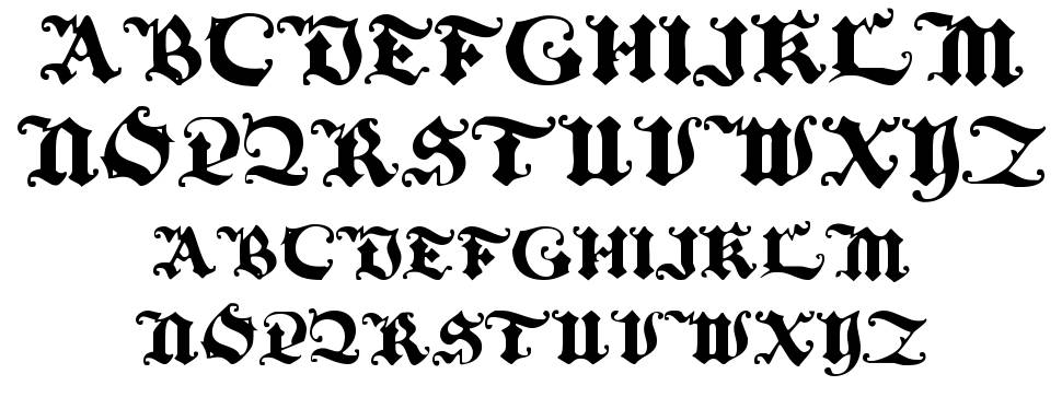 Black Initial Text font specimens