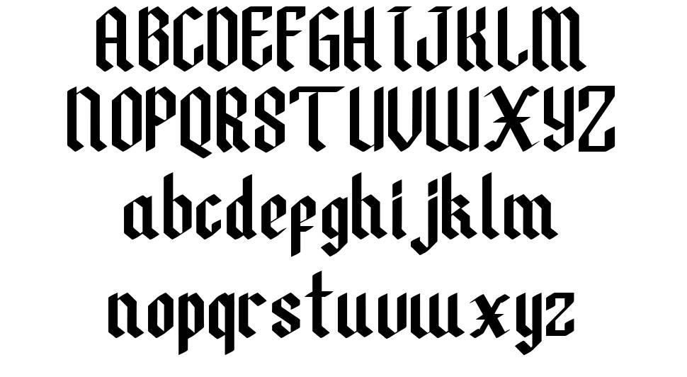 Black Pentacle font specimens