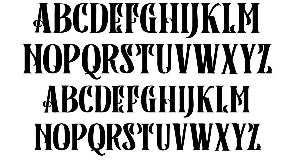 Black Rainbow Serif font specimens