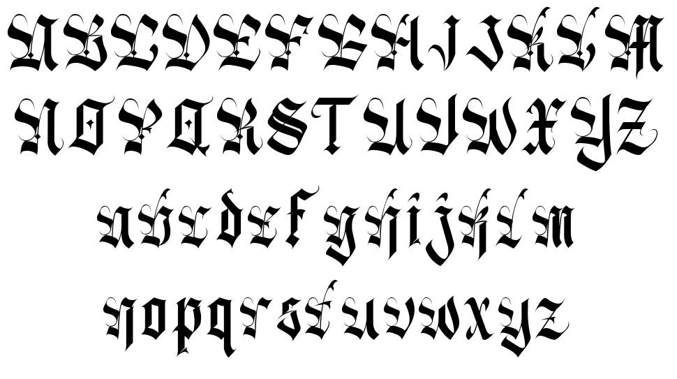 Black Romans písmo Exempláře