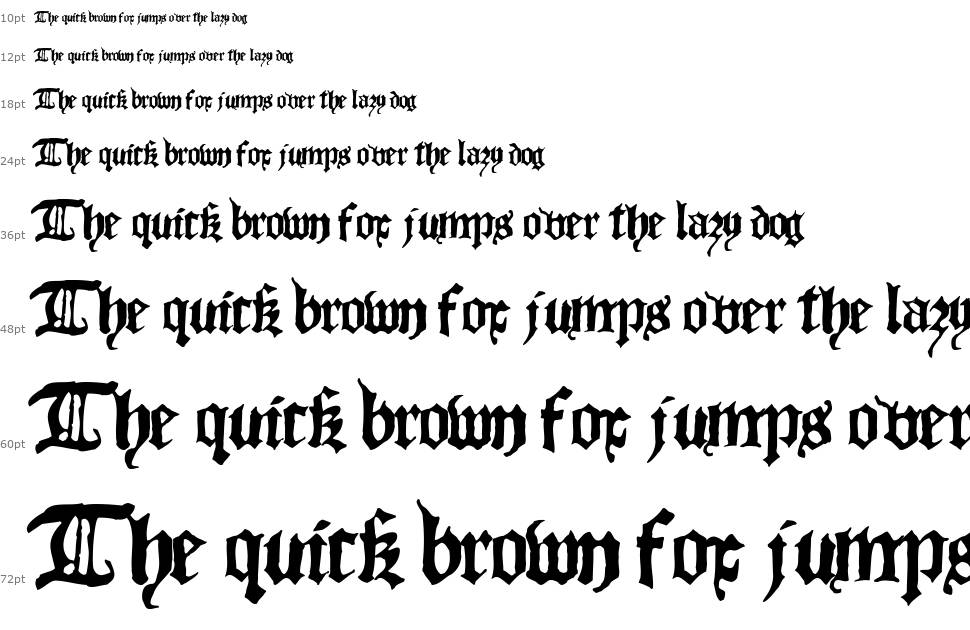 Blackletter font Waterfall