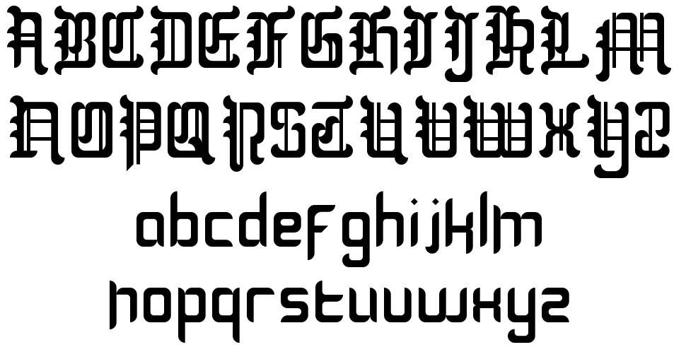 Blackletter Buffoonery font specimens