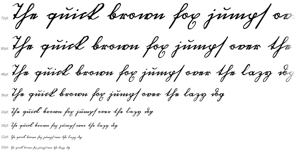 Blackletter Handfont waterfall