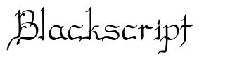 Blackscript 字形