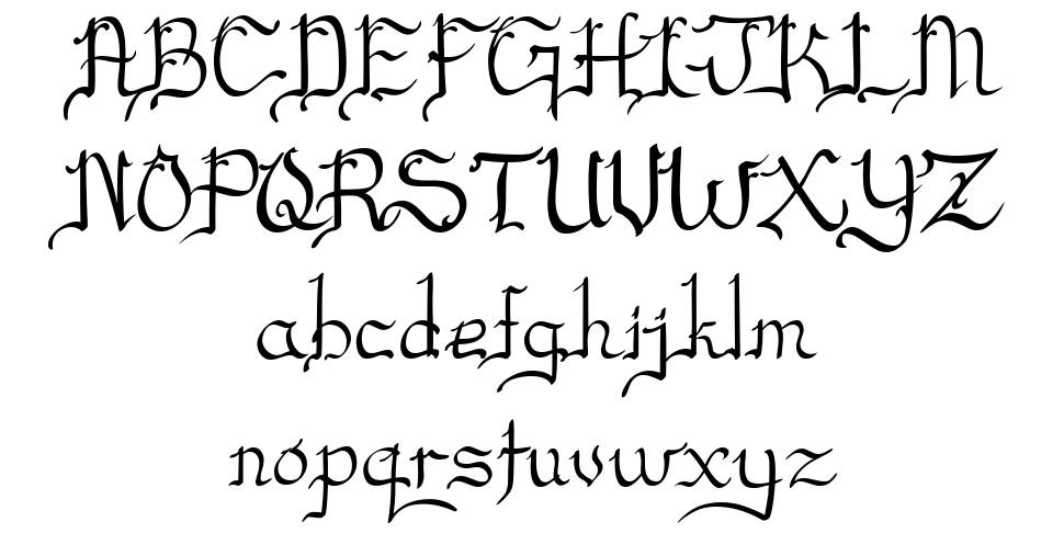 Blackscript font specimens