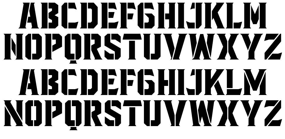 Blacktroops Stencil 字形 标本