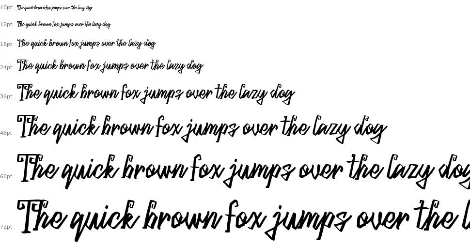 Blacky Sambat schriftart Wasserfall