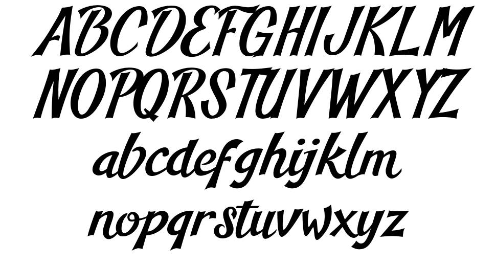 Blankeny Script font specimens