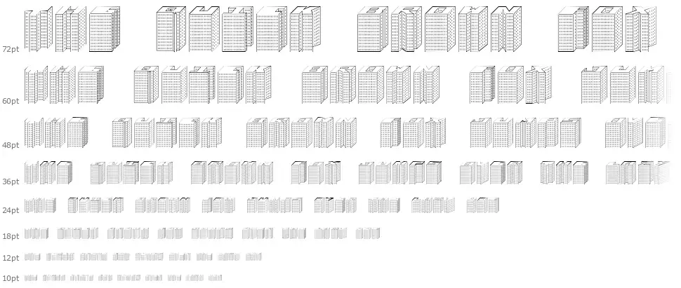 Block 1900font waterfall