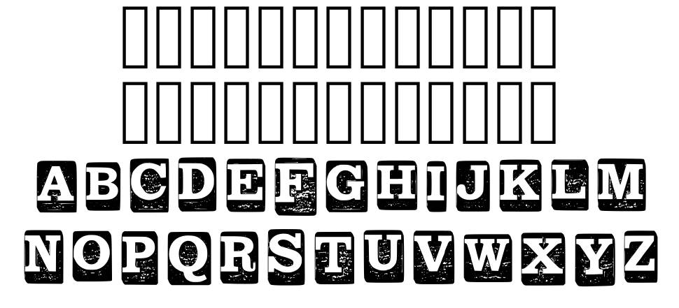 Block Letters písmo Exempláře
