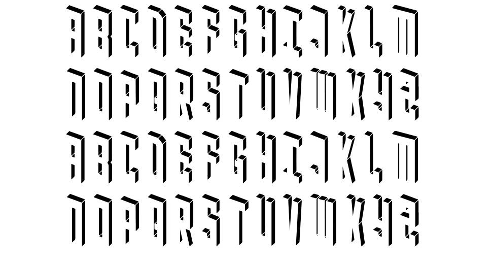 Blockbaq font specimens