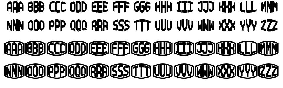 Blocky Monogram font specimens