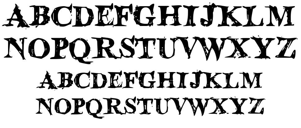 Blood Crow font specimens