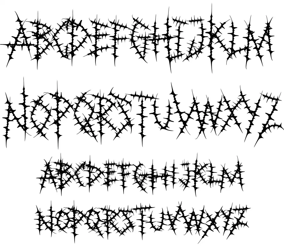 Bloody Durianfont specimens