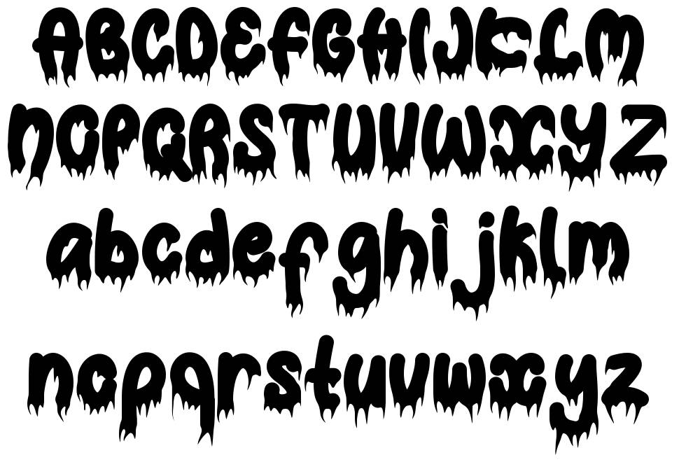 Bloody Spooky font Örnekler